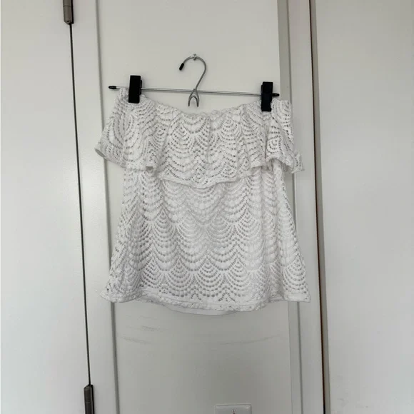 Lilly Pulitzer White Lace Strapless Top Size M - Picture 3 of 4
